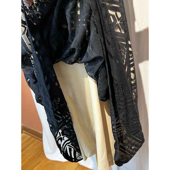 One World NWT Hi-Low Dress Aztec Print Large Black & Tan 2 Layer Print Women NEW - Picture 4 of 4